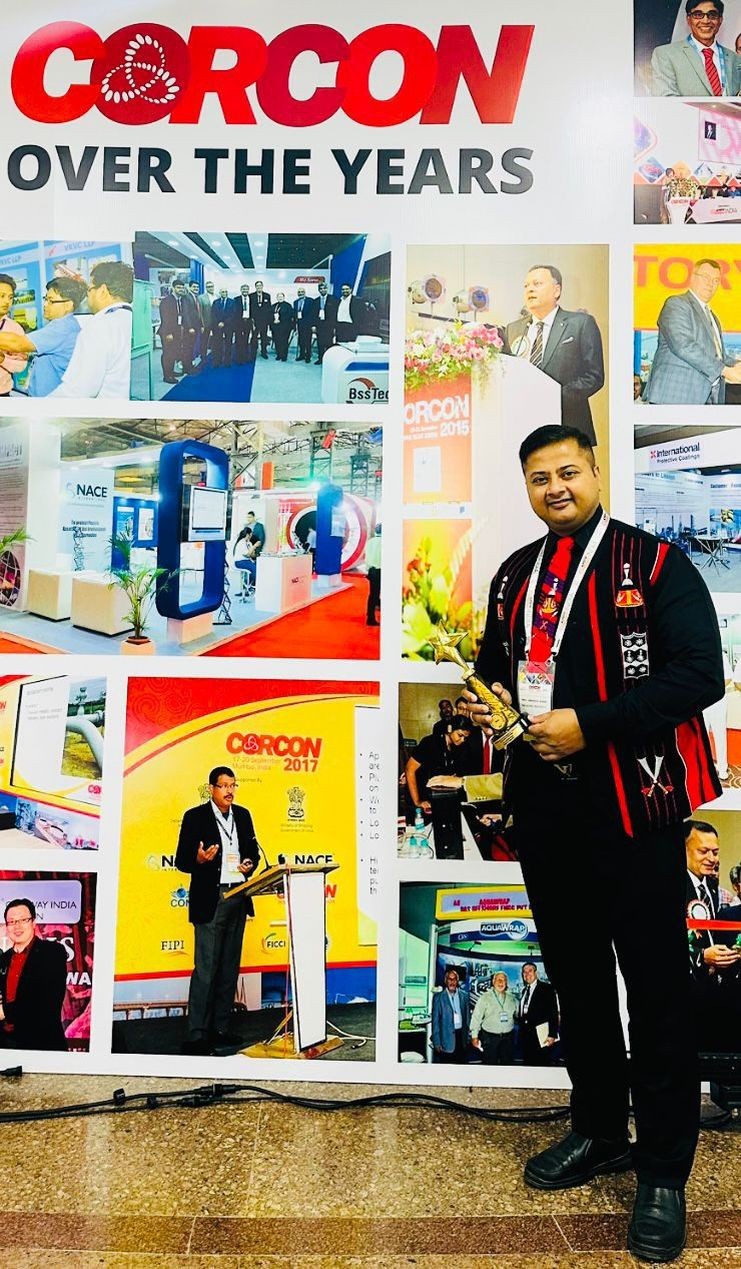 Nagaland University Prof Ambrish Singh was honoured with “Distinction in Corrosion Science and Research” Award for the year 2024 at CORCON-2024.